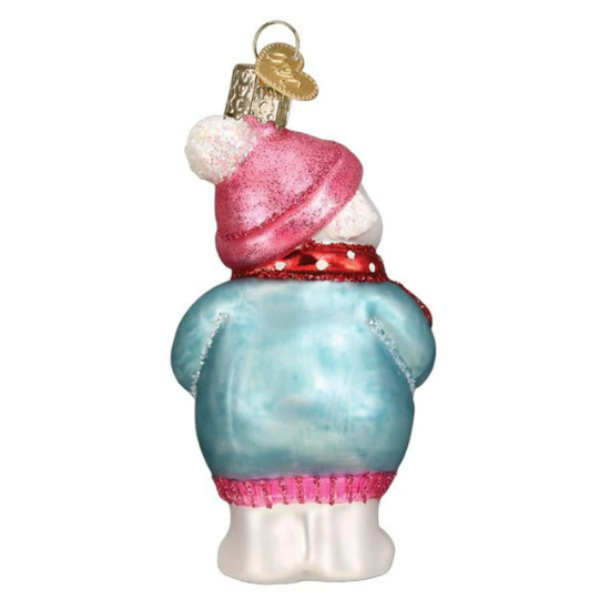 Pregnant Snow Lady Old World Christmas Ornament