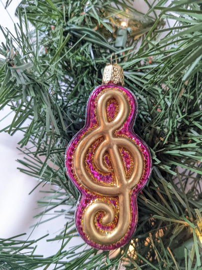 Treble Clef Note Old World Christmas Ornament