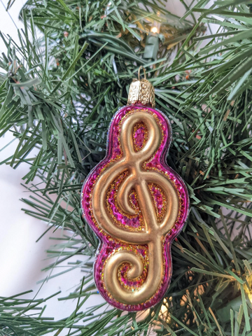 Treble Clef Note Old World Christmas Ornament
