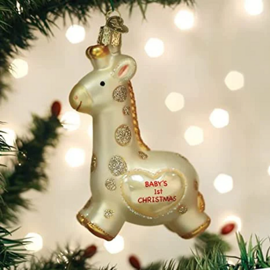 Baby's First Christmas Giraffe Old World Christmas Ornament