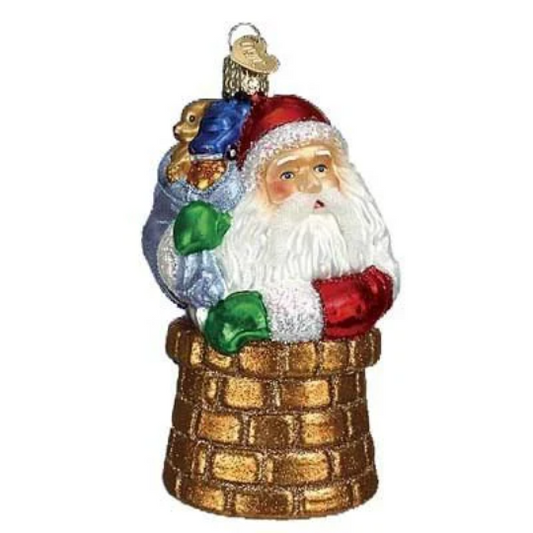 Down The Chimney Santa Old World Christmas Ornament