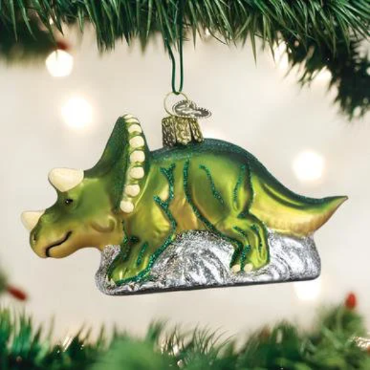 Triceratops Old World Christmas Ornament