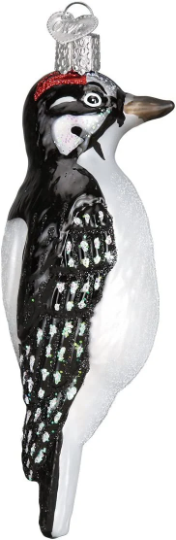 Hairy Woodpecker Old World Christmas Ornament