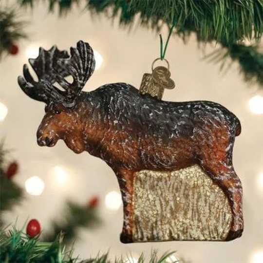 Vintage Woodland Moose Old World Christmas Ornament