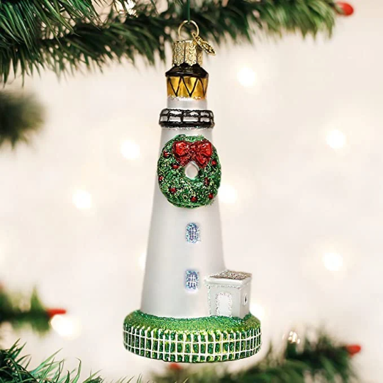 Ocracoke Island Lighthouse Old World Christmas Ornament
