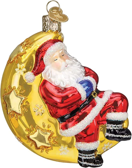 Moonlight Santa Old World Christmas Ornament