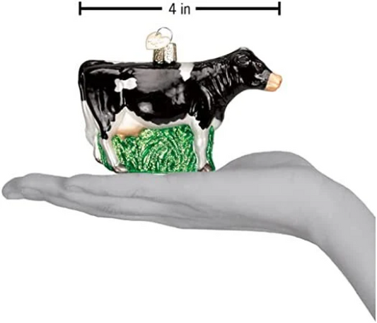 Black Dairy Cow Old World Christmas Ornament