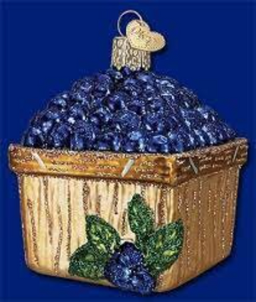 Basket of Blueberries Old World Christmas Ornament
