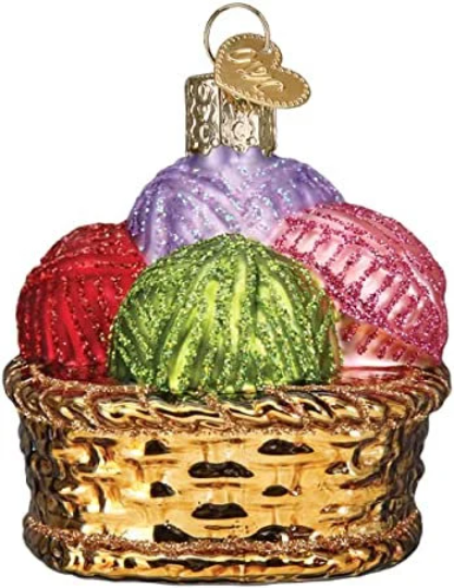 Basket Of Yarn Old World Christmas Ornament