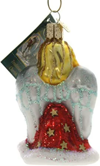 Red Angel Lyre Old World Christmas Ornament