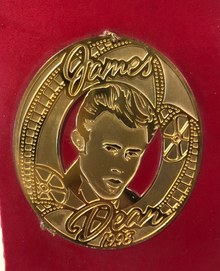 Vintage 1998 James Dean 18k Gold Plated Christmas Ornament