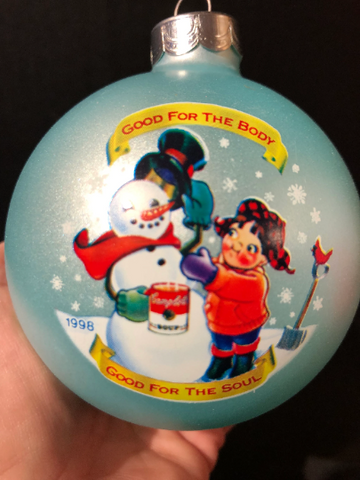 Vintage 1998 Campbells Kids Snowman Christmas Ornament