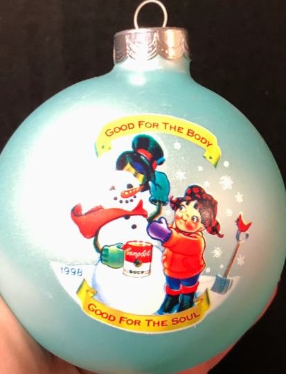 Vintage 1998 Campbells Kids Snowman Christmas Ornament