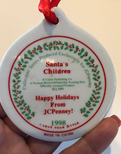Vintage 1998 Norman Rockwell J.C. Penney's Santa's Children Christmas Ornament