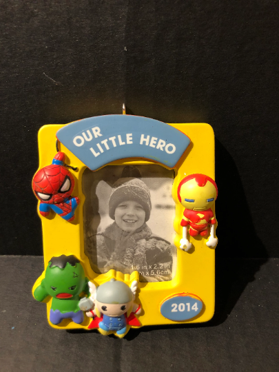 "Our Little Hero" Picture Frame Christmas Ornament