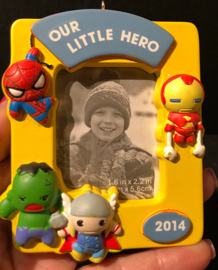 "Our Little Hero" Picture Frame Christmas Ornament