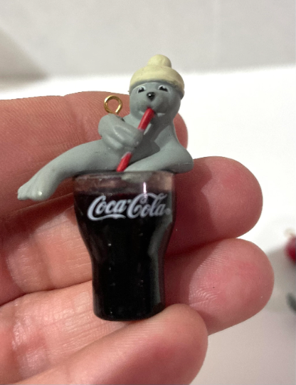 Vintage 1998 Mini Coca Cola Seal Ornaments