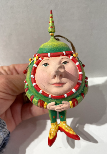 Mackenzie Childs Patience Brewster Krinkles Teapot Christmas Ornament