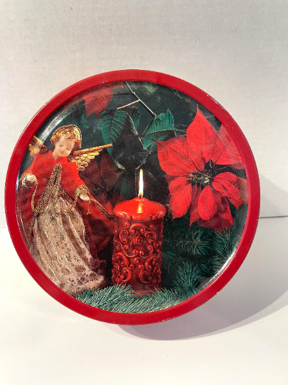 Vintage Christmas Angel Cookie Tin