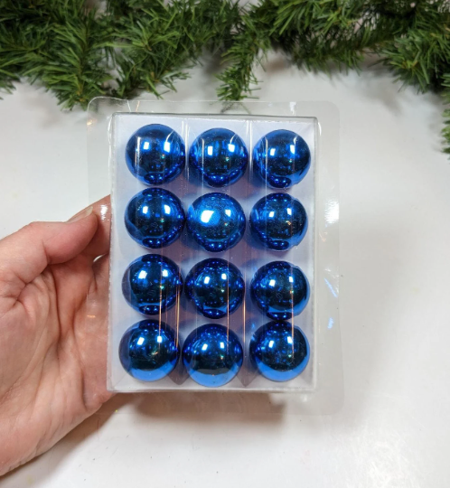 Vintage Small Blue Christmas Ornaments