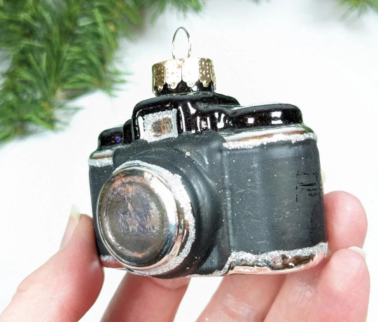 Eiffel Tower, Phone Booth and Camera Christmas Ornaments