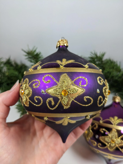 Purple and Gold Christmas Ornaments