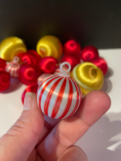 Red and Yellow Satin Christmas Ornaments