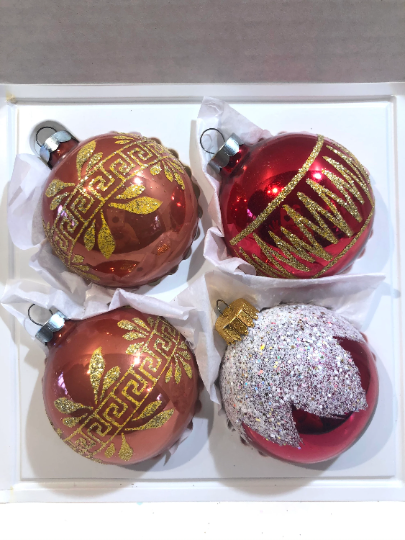Vintage Rose Gold Christmas Ornaments