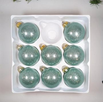 Seafoam Glass Christmas Ornaments