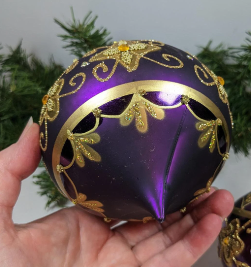 Purple and Gold Christmas Ornaments