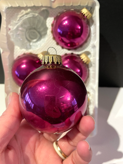 Vintage Krebs Purple Christmas Ornaments