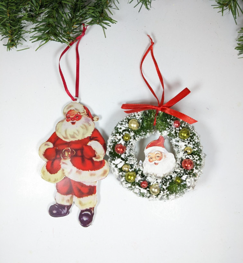 Santa Claus Vintage Inspired Christmas Ornaments