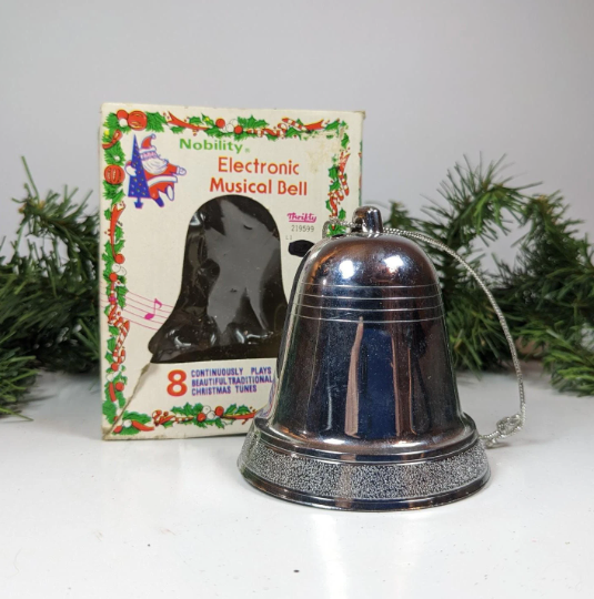 Vintage Nobility Electronic Musical Bell Christmas Ornament