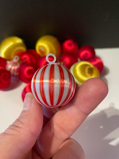 Red and Yellow Satin Christmas Ornaments