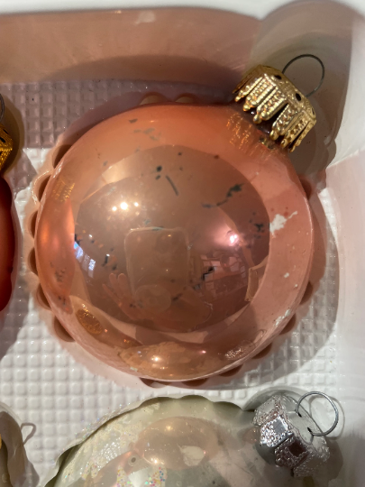 Vintage Krebs Coral Christmas Ornaments