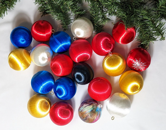 Vintage Small Satin Ball Christmas Ornaments