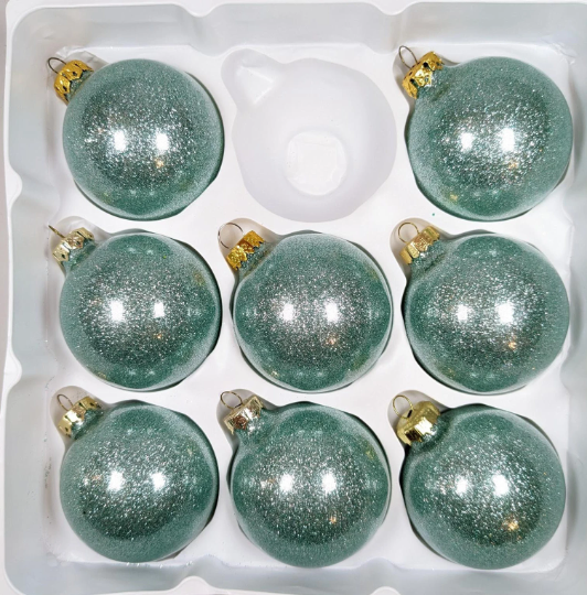 Seafoam Glass Christmas Ornaments