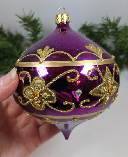 Purple and Gold Christmas Ornaments