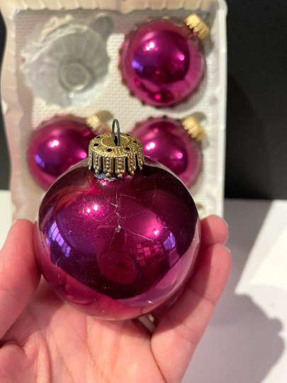 Vintage Krebs Purple Christmas Ornaments