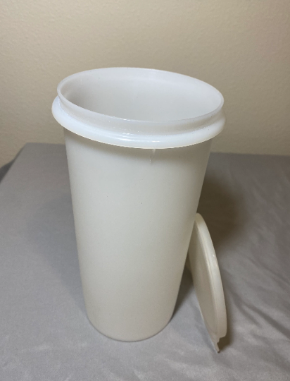 Vintage Tupperware Sheer White Pitcher with Lid