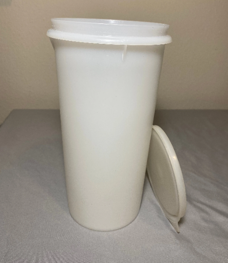 Vintage Tupperware Sheer White Pitcher with Lid