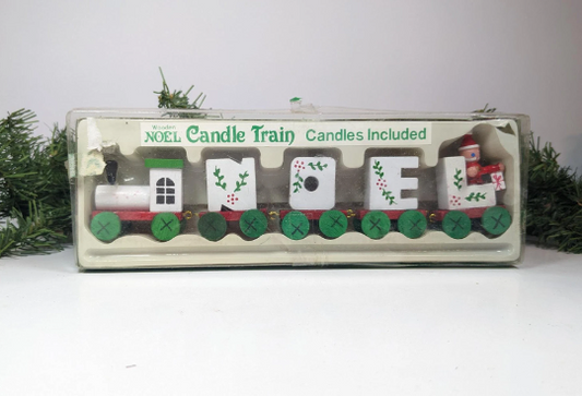 Wooden Noel Candle Christmas Train