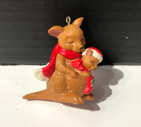 Vintage Avon Kangaroo and Joey Christmas Ornament