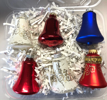 Vintage Krebs and Shiny Brite Bell Christmas Ornaments