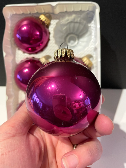 Vintage Krebs Purple Christmas Ornaments