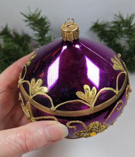 Purple and Gold Christmas Ornaments