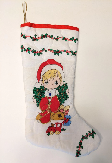 Quilted Precious Moments Christmas Stocking