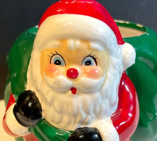 Vintage Ceramic Santa Claus Christmas Planter