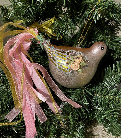 Dove Glass Christmas Ornament