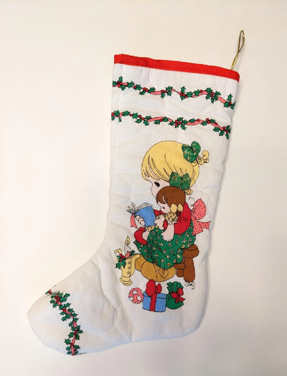 Quilted Precious Moments Christmas Stocking